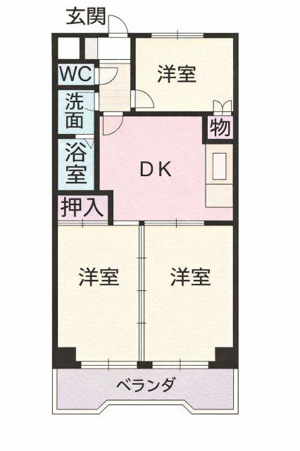 エステート23(3DK/1階)の間取り写真