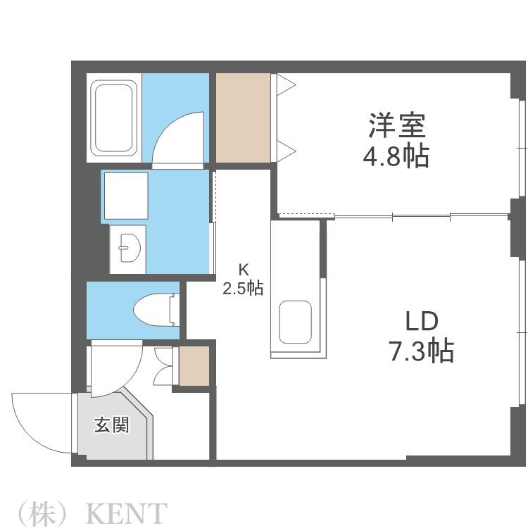 VILLA 41 KOTONI SAPPORO(1LDK/4階)の間取り写真