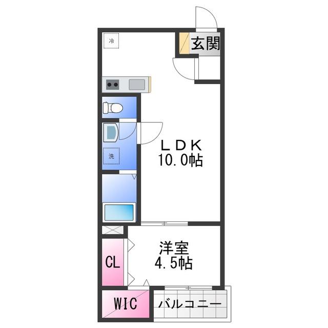FSTYLE高見の里2号館(1LDK/3階)の間取り写真
