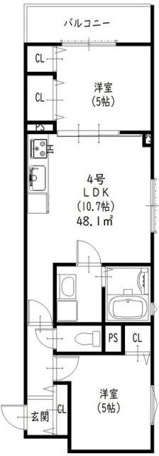 クリエオーレ菊水町(2LDK/3階)の間取り写真