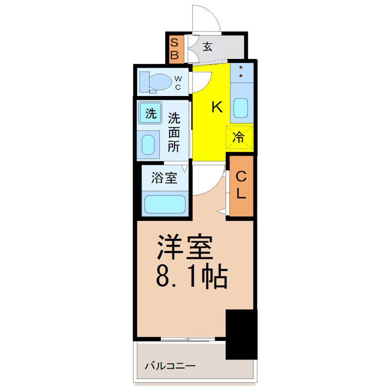 エステムコート名古屋今池アーバンゲート(1K/15階)の間取り写真