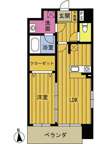 アージョスパジオ津留(1LDK/2階)の間取り写真