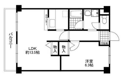 シティライフ有野(1LDK/2階)の間取り写真