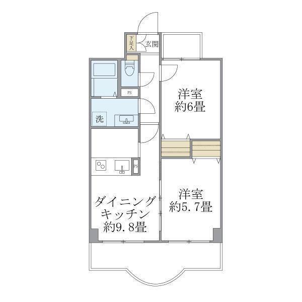 西船橋スクエアガーデン(2LDK/7階)の間取り写真