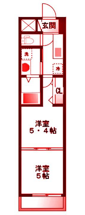 SNビル(2K/3階)の間取り写真