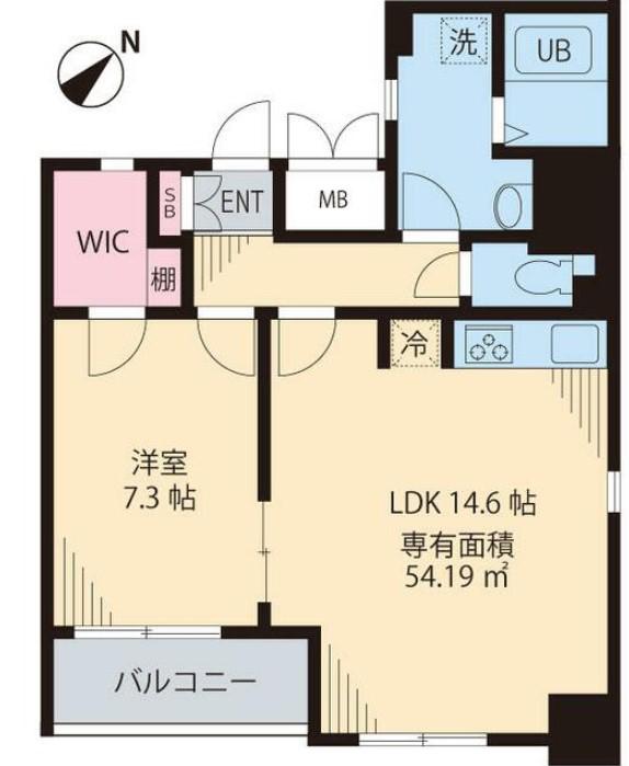 N・Y根津八重垣(1LDK/8階)の間取り写真