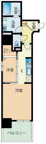サニークレスト赤坂(1LDK/9階)の間取り写真