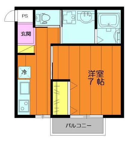 メゾンドエール(1K/2階)の間取り写真