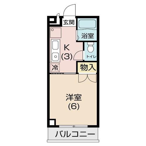 ワコーハイツII(1K/2階)の間取り写真