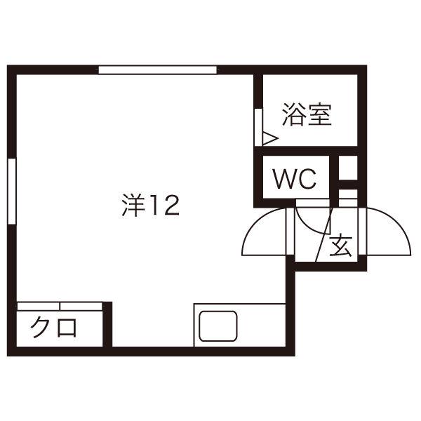エルマーノN23(ワンルーム/1階)の間取り写真