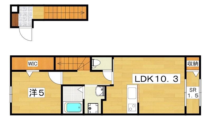 リバーサイドシトラス(1LDK/2階)の間取り写真