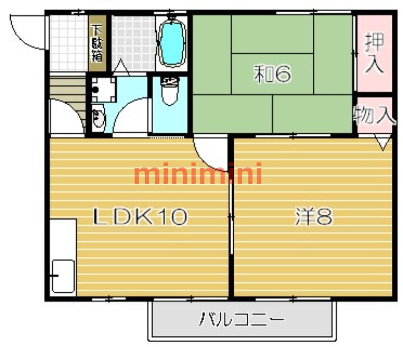 ローンコート(2LDK/2階)の間取り写真