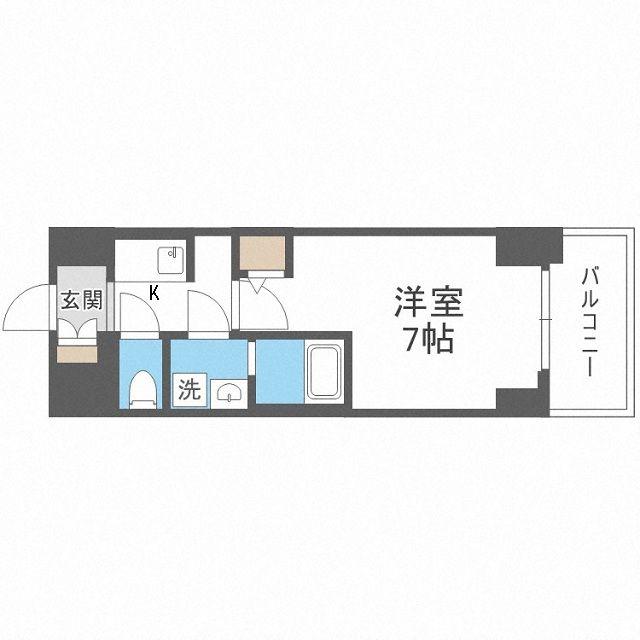 S-RESIDENCE福島ALOVITA(1K/4階)の間取り写真