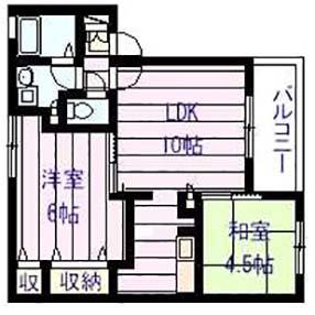 メゾンボヌール(2LDK/3階)の間取り写真