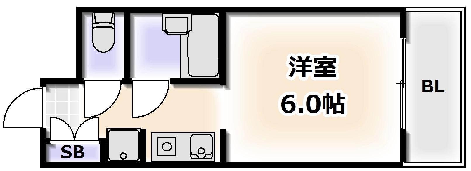パラディ梅南(ワンルーム/1階)の間取り写真