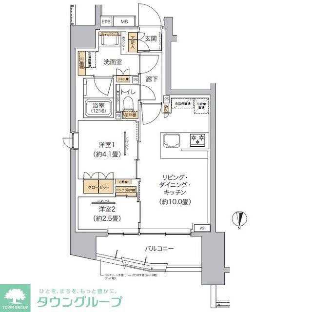 リビオメゾン東池袋(2LDK/3階)の間取り写真