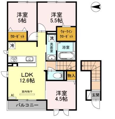 アネシス御立(3LDK/2階)の間取り写真