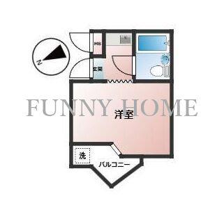 ヒミココート経堂(ワンルーム/3階)の間取り写真