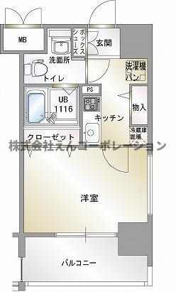 エンクレスト 香椎(1K/2階)の間取り写真