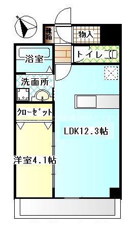 エムズドリームX(1LDK/8階)の間取り写真