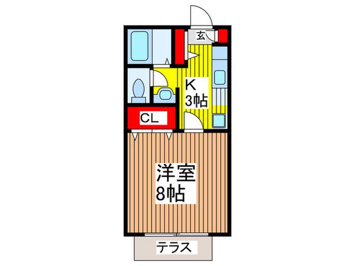 アゼリア(1K/1階)の間取り写真