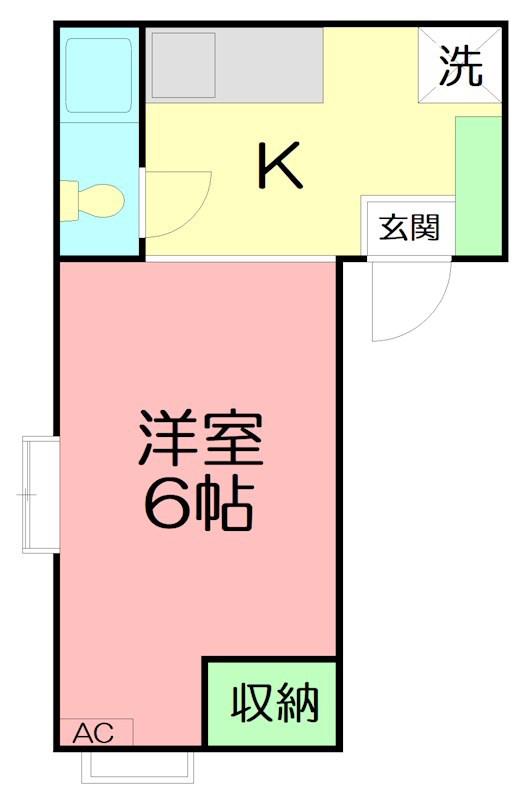 アルコーブ53(1K/2階)の間取り写真