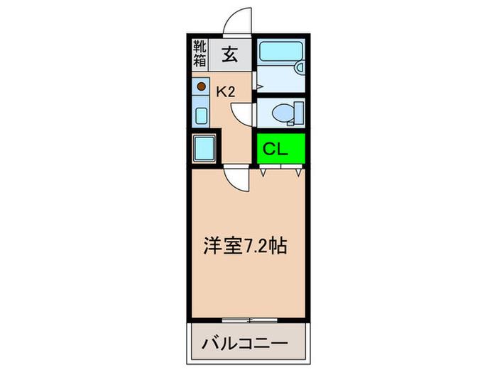 ラフィーネCTRS(1K/1階)の間取り写真