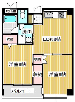 ガーデンヒルズ(2LDK/1階)の間取り写真