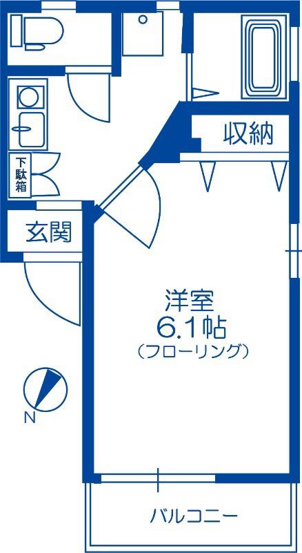 エクシード保土ヶ谷(1K/2階)の間取り写真