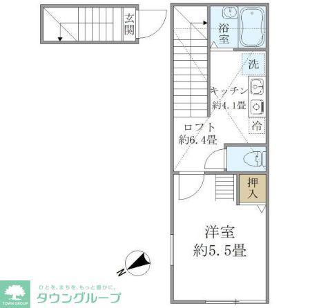 テラス学芸大(1K/2階)の間取り写真