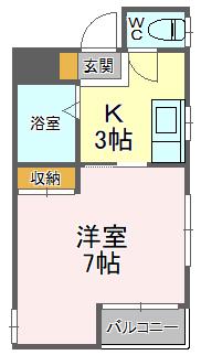 パークスクエア5(1K/3階)の間取り写真