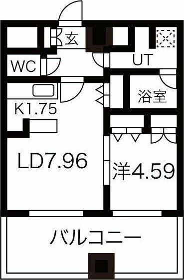 レガーロ美術館通(1LDK/7階)の間取り写真