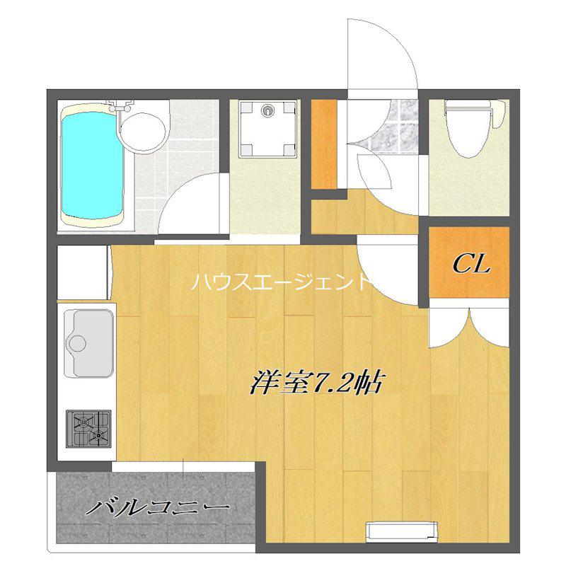 セゾンド・フジII(ワンルーム/1階)の間取り写真