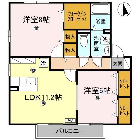サンフラワーM・T(2LDK/2階)の間取り写真
