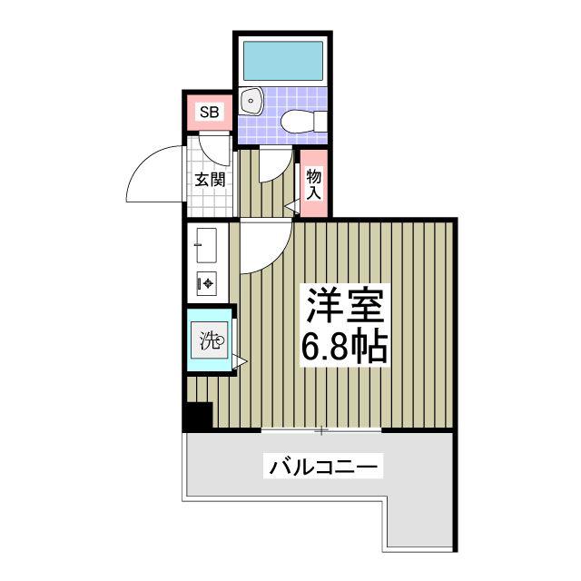杉浦ハイツ狭山(ワンルーム/4階)の間取り写真