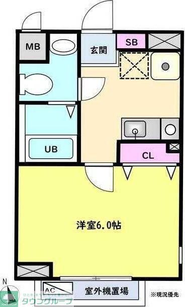 グリーンクラブ大宮(1K/2階)の間取り写真