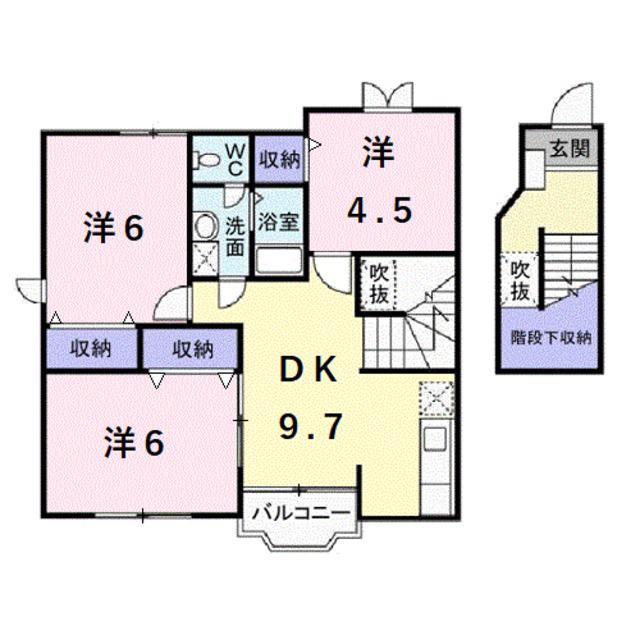 サンブルーム中百舌鳥(3DK/2階)の間取り写真
