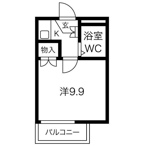 アビタシオン観音寺(1K/2階)の間取り写真