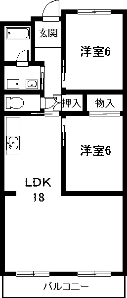 メルベーユ楠(2LDK/4階)の間取り写真