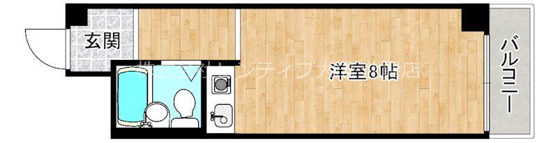 グレース壱番館(ワンルーム/4階)の間取り写真