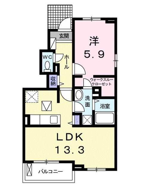 伊予鉄道郡中線 余戸駅 徒歩9分 2階建 築10年(1LDK/1階)の間取り写真