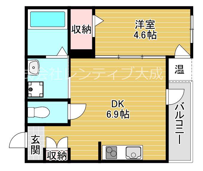 GRANDIR林寺(1DK/3階)の間取り写真