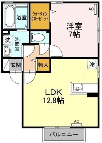 グランシャリオE(1LDK/2階)の間取り写真