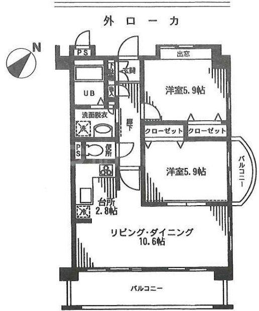 モア・ノーブル(2LDK/3階)の間取り写真
