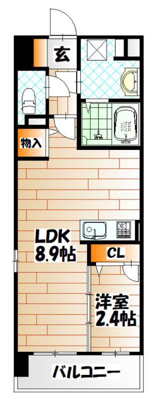 アビアランス歯大前(1LDK/5階)の間取り写真