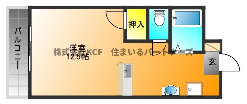 プレアデスコーポ(ワンルーム/1階)の間取り写真