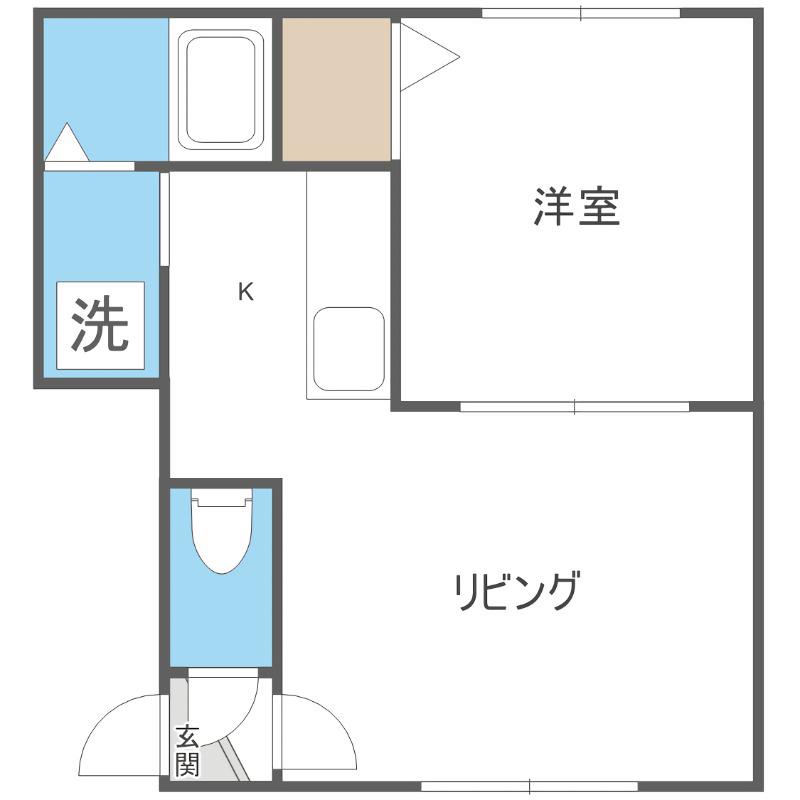 カシーナ平岸高台壱番館(1LDK/3階)の間取り写真