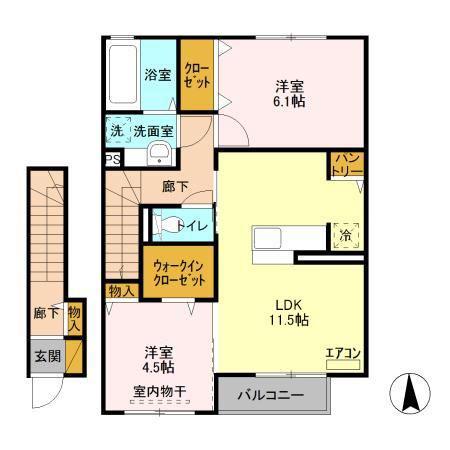 アル・ソーレ(2LDK/2階)の間取り写真