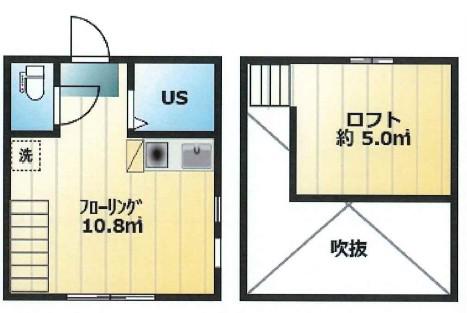 KEN21信濃町(ワンルーム/2階)の間取り写真