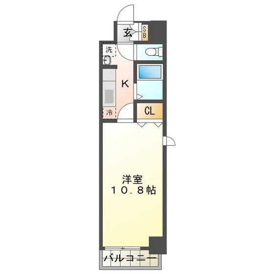 LASANTE鵜の森(1K/5階)の間取り写真